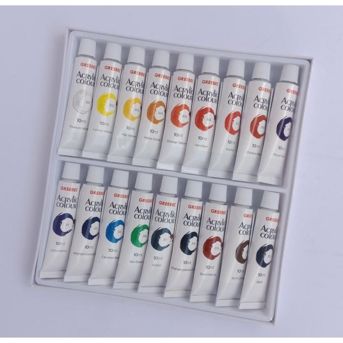 

ready stok cat acrylic greebel 18 warna kanvas stationery original