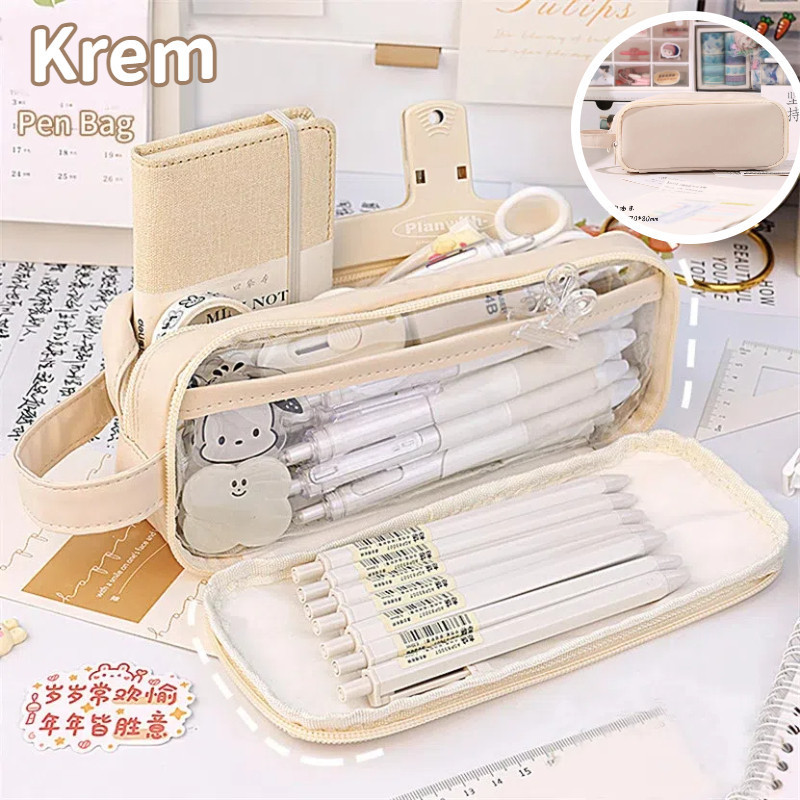 

LOOOOPY Pencil Case Large Capacity Pencil Case Simple Japanese Stationery Storage Bag School Office