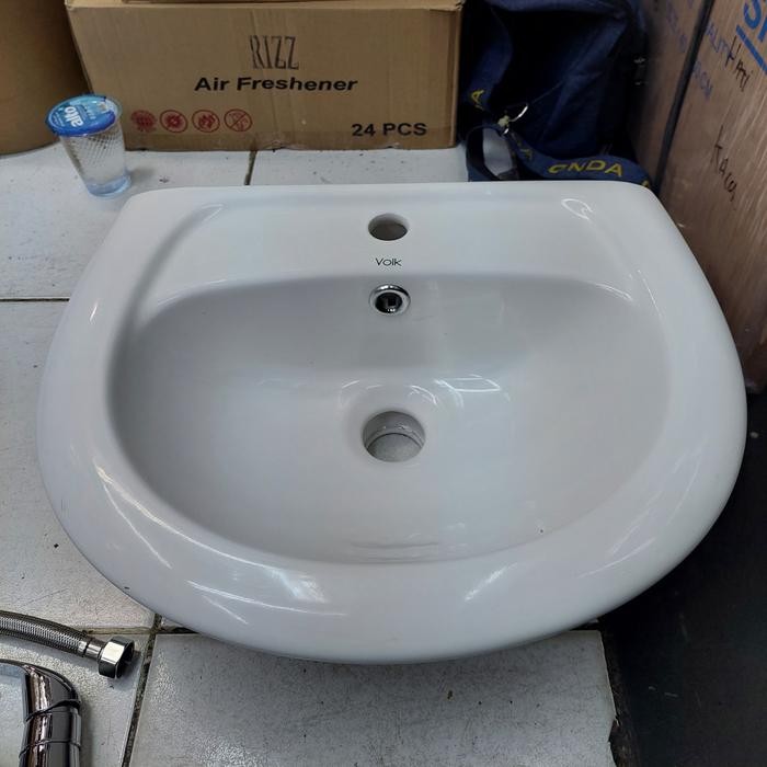 wastafel cuci tangan keramik volk p01 termurah