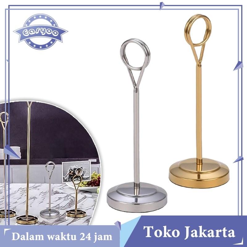 

20cm Tiang Nomor Meja Stainless Menu Stand Table Number Holder Stand