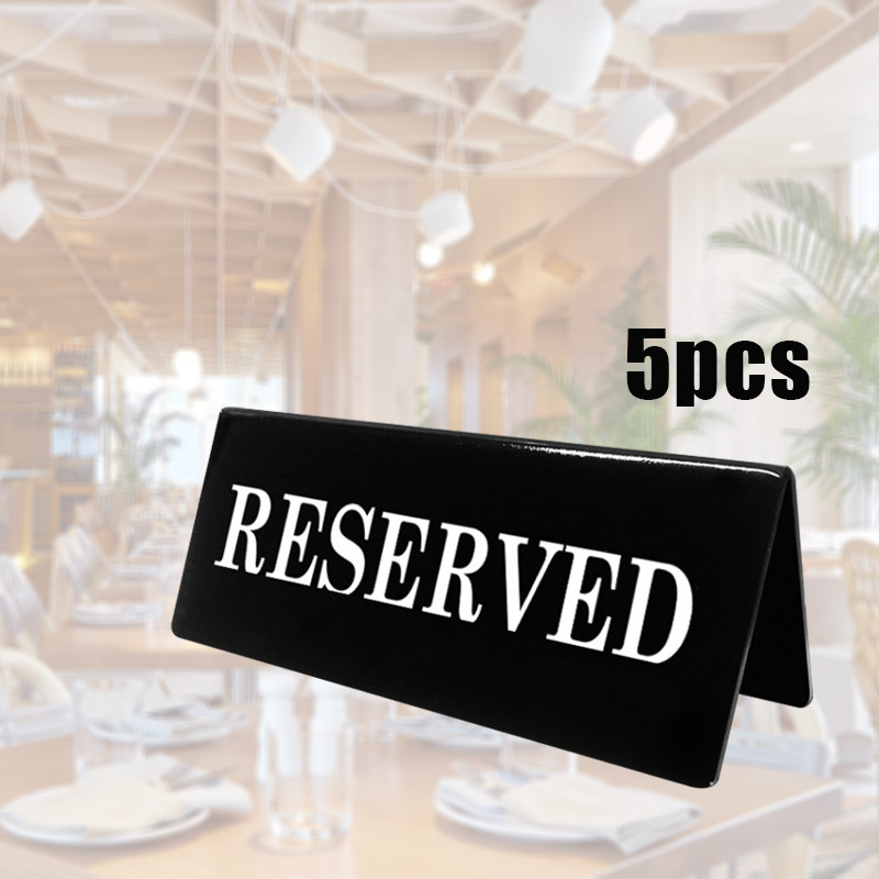

5pcs Tanda Reserved Papan Meja Reserved Reserve Acrylic Table Sign 15*5cm