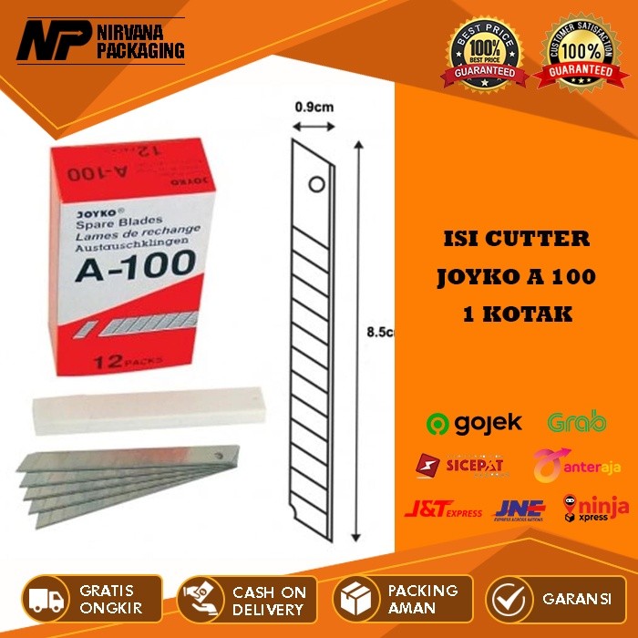

ISI PISAU CUTTER CUTER KECIL JOYKO A 100 A100 A-100 REFILL KATER SEKOTAK (12 TUBE)
