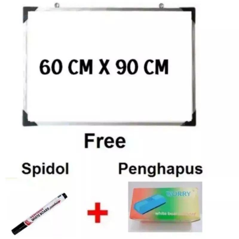 

Papan Tulis/White Board Free Penghapus Dan Spidol Semua Ukuran Bahan Tebal Dan Kuat