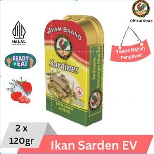 

NewZbgt- Ikan Sarden Kaleng Extra Virgin Olive Oil Ayam Brand 2 pcs 120gr