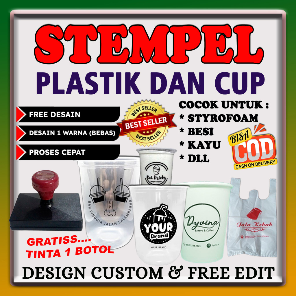 

STEMPEL GELAS CUP / PLASTIK / CUSTOM-FREE TINTA