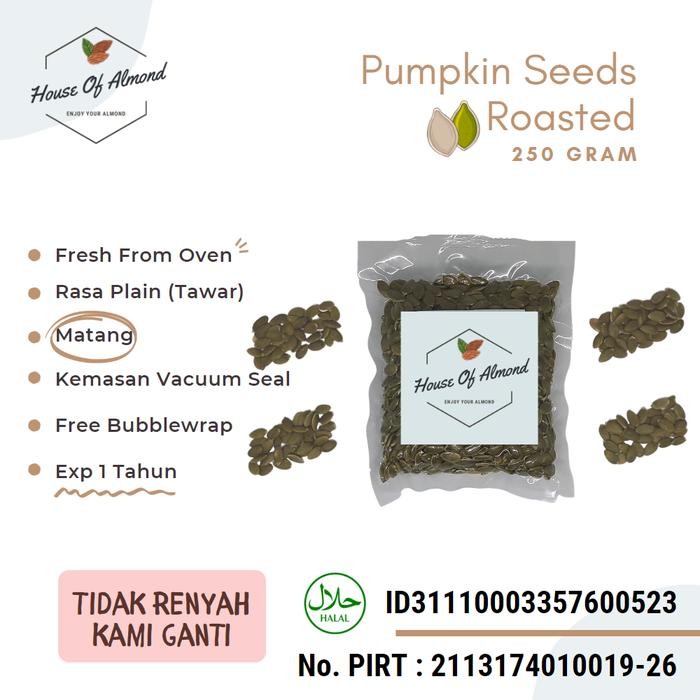 

NewZbgt- Pumpkin seeds roasted (matang panggang) 250gr biji labu kuning kupas
