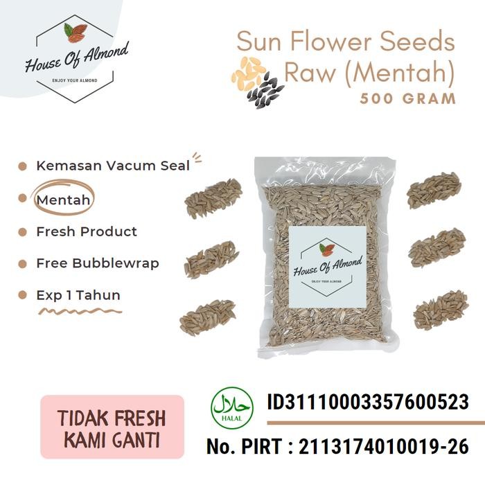 

NewZbgt- Sun Flower Seeds mentah 500gr (Raw) kuaci kupas mentah