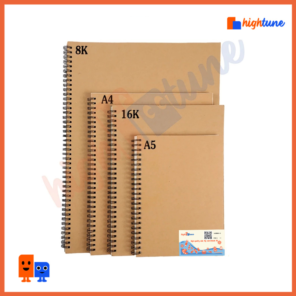 

Hightune Sketchbook/Buku Sketsa A4/A5/A6 Vertikal Jilid Spiral/Buku Gambar30 Lembar Dapat Dibalik