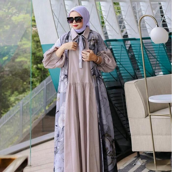 Busanae- Set Abaya Zubaidah printing lebaran by Calistha