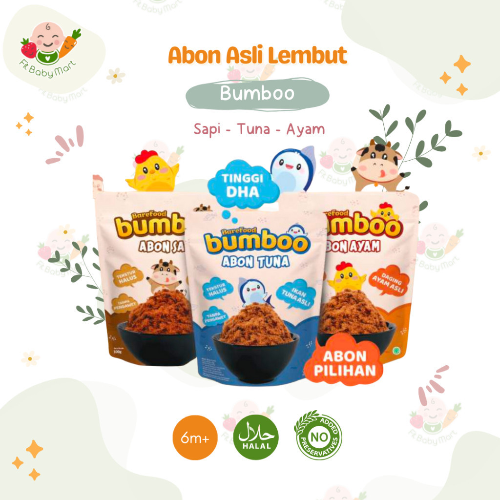 

BUMBOO - Abon Asli Ayam, Sapi & Tuna (NO MSG) Makanan Snack MPASI Anak