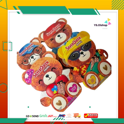 

LIMITED EDITION Silverqueen Teddy Bear isi 3 Pcs coklat Chunky bar 26 Gr edisi VALENTINE