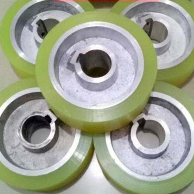 Roda Feeder 140x35x50 karet PU mesin Moulding kayu 140 x 35 x 2" Inch