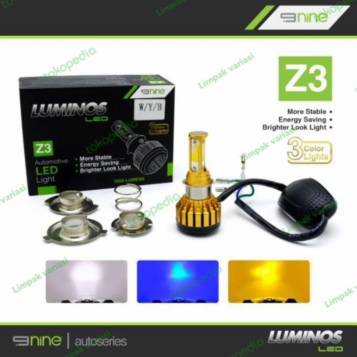 PREMIUM Lampu Depan Led Luminos Z3 LED 3 Warna Universal Motor Bebek & Matic