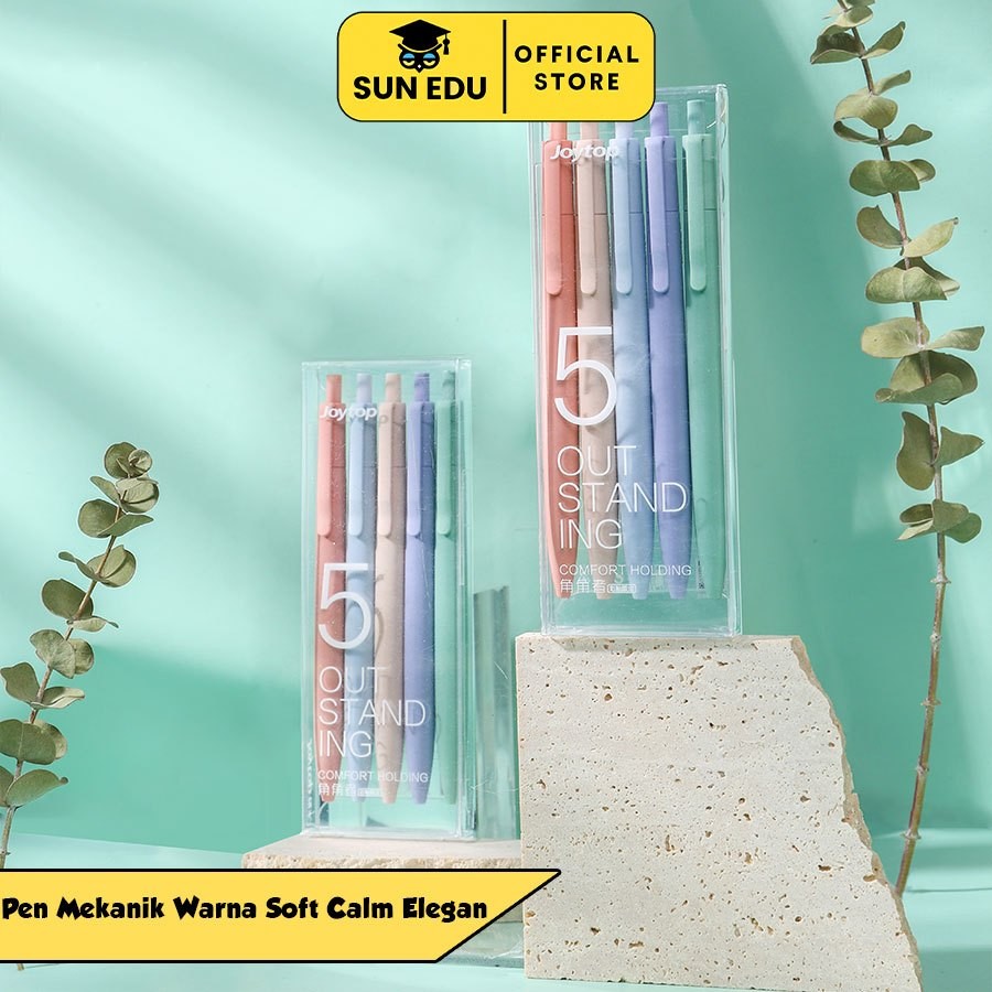 

UM1 5 PCS Pulpen Gel Set Tinta Hitam 0.5 mm/ Bolpoin Warna Warni