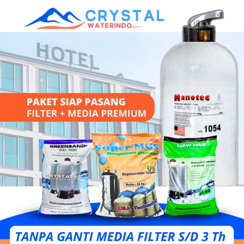 IK! Filter Air Sumur Bor - Paket Filter Air Sumur Bor Keruh Bau Tabung FRP 1054 (Besi, Karat,