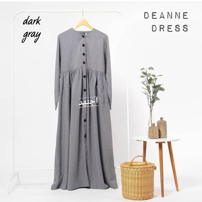 Layali- (FREE PARFUM)Gamis Button mati brand IJTIHAD bahan Katun madinah fodu Muslim Kancing Dress