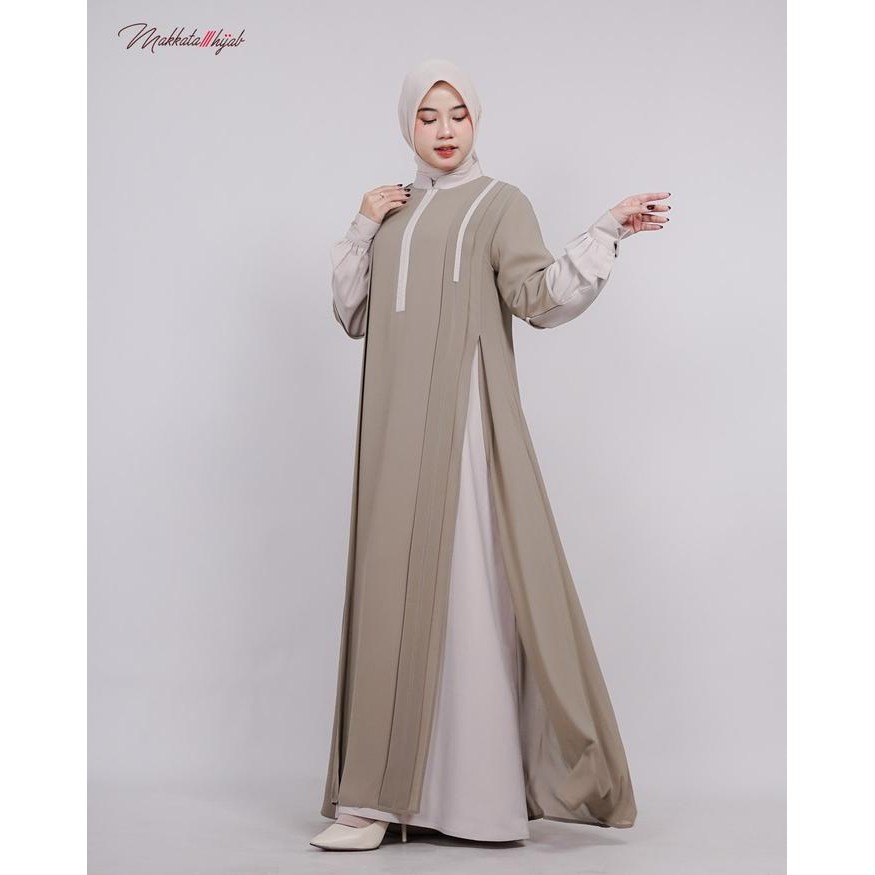 Layali- Mima Dress Gamis Wanita Cewek Simple Premium Elegan Original Kekinian Terbaru 2023 Makkata