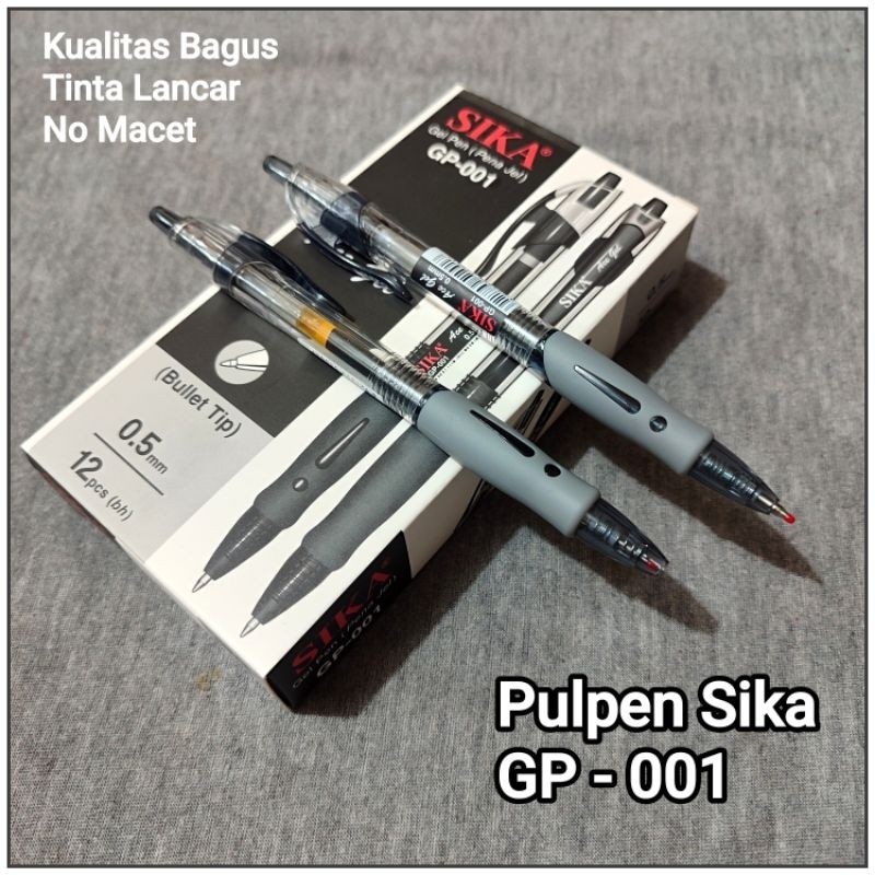 

UM1 1 Pak Pulpen Gel SIKA GP-001 Hitam Isi 12 Pcs