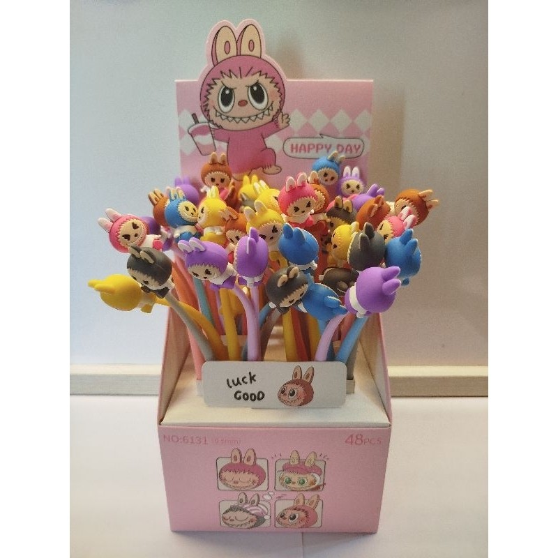

UM1 Pulpen Lentur Labubu 1Box 48pcs Gel Pen Shake Astronot Kuromi Dinosaurus Lotso Pulpen Bisa