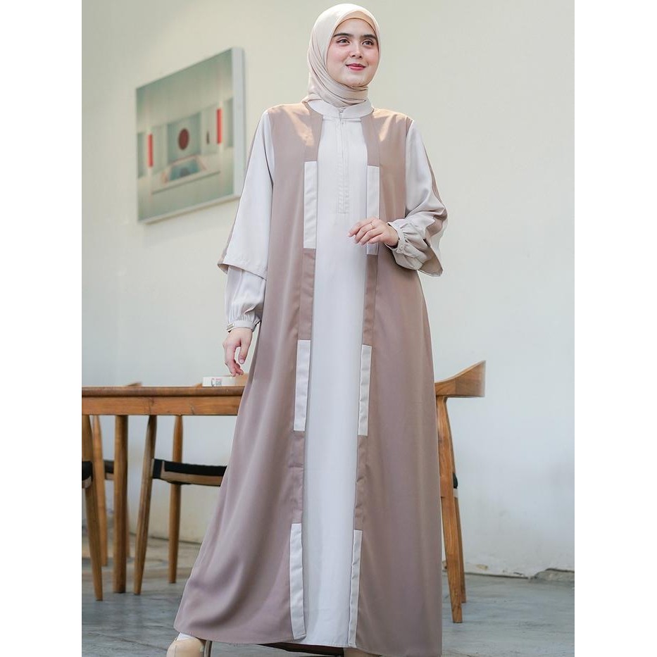 Mosya- Elisha Dress Gamis Wanita Cewek Fashion Muslim Kekinian Terbaru 2024 Elegan Mewah Butik