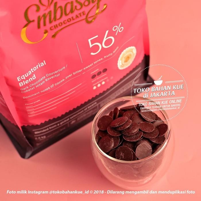 

Embassy Chocolate - Equatorial Blend 56% 250gr Dark Couverture Tulip