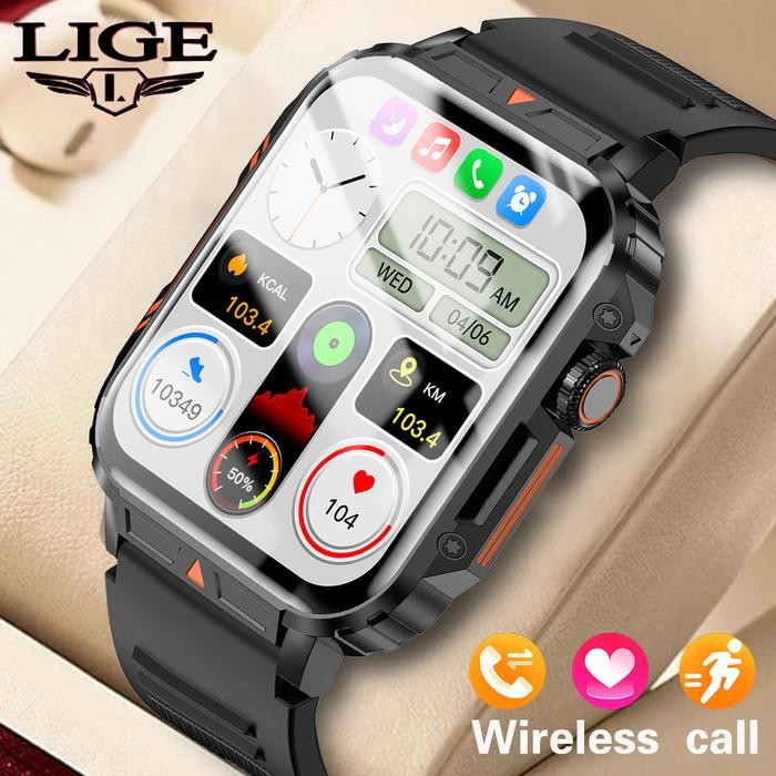 Lige Jam Tangan Pintar Panggilan Bluetooth Gelang Pintar Tahan Air Kesehatan Olahraga Cocok Untuk