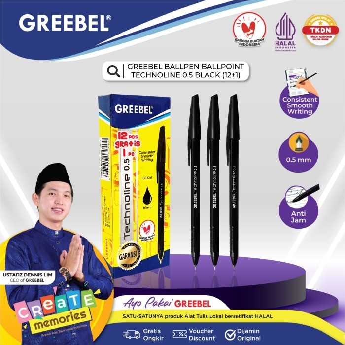 

UM1 GREEBEL PULPEN/Ballpen/Ballpoin/Pena TECHNO0.5 (13 PCS)