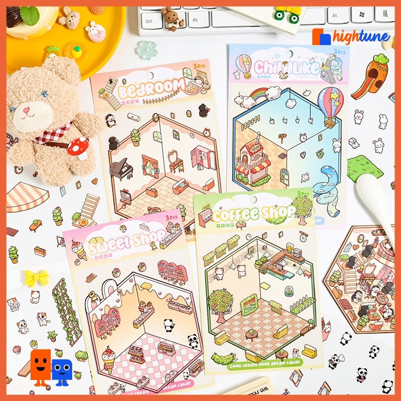 

UM1 Hhtune Sticker 3D Premium Satisfying Decoration Landscaping Creative Mainan Anak Unik Lucu DIY