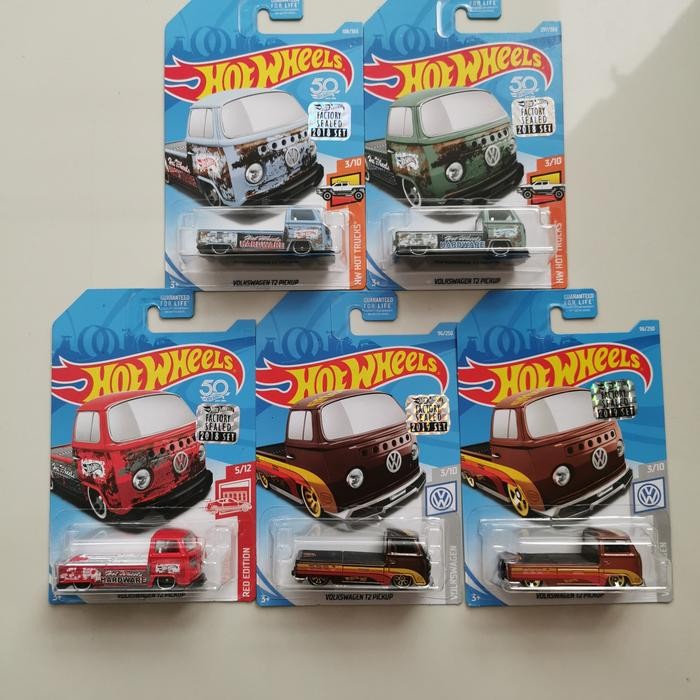 Original 100% - Hot Wheels Volkswagen T2 VW pickup super treasure hunt THS red edition