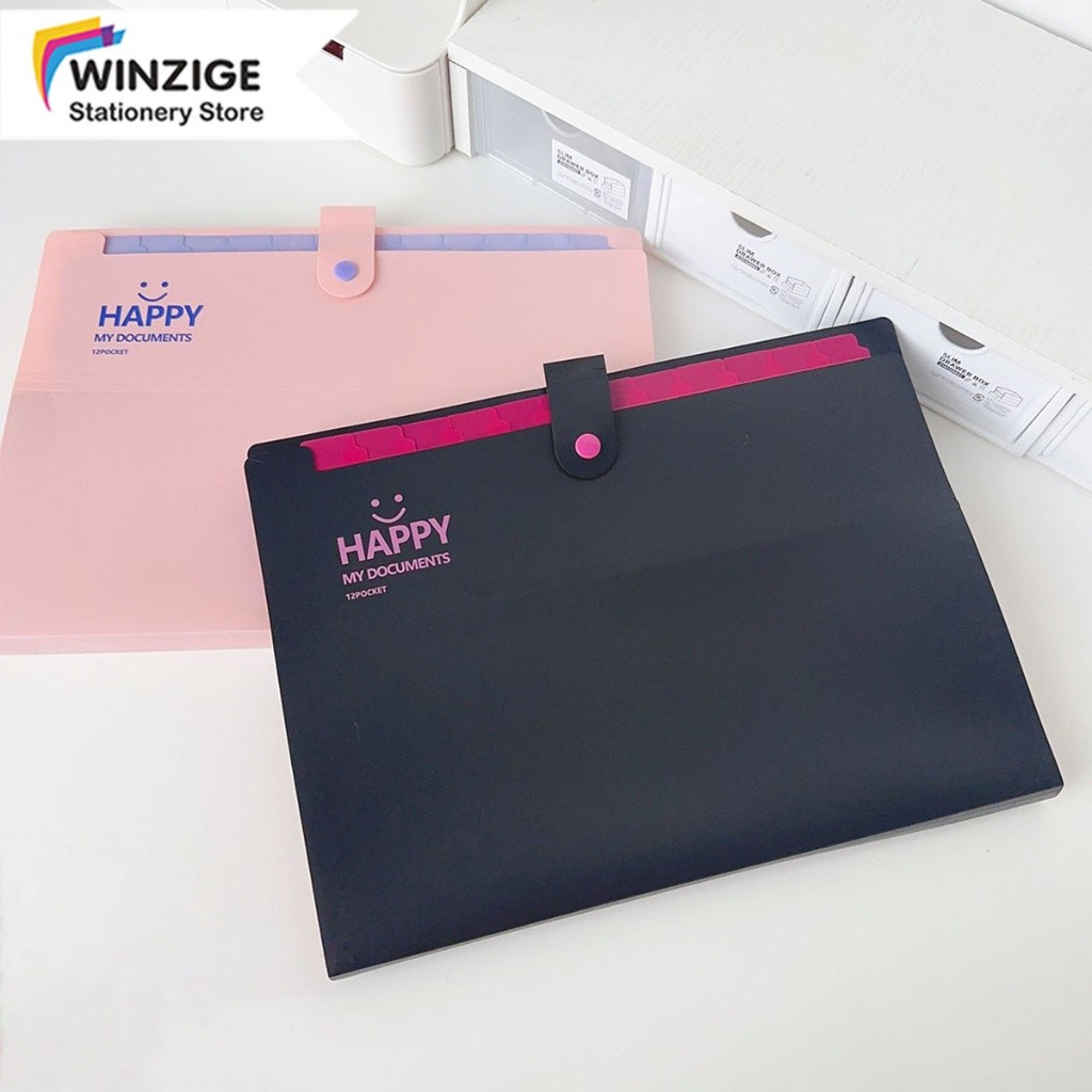 

Winzige A4 Tas File Aesthetic 12 Sekat Indeks Bahan 12 Slot A4 File Folder Organizer