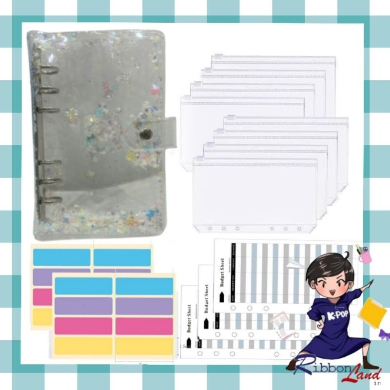 

Set Nabung Binder A6 Sequin Snow Twinkle Glow In The Dark Paketan Murah