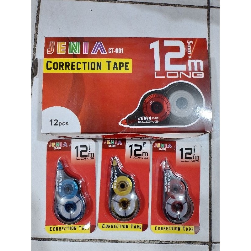 

CORRECTION TAPE JENIA CT-001 12 METER / TIP EX KERTAS MERK JENIA 001 ORIGINAL