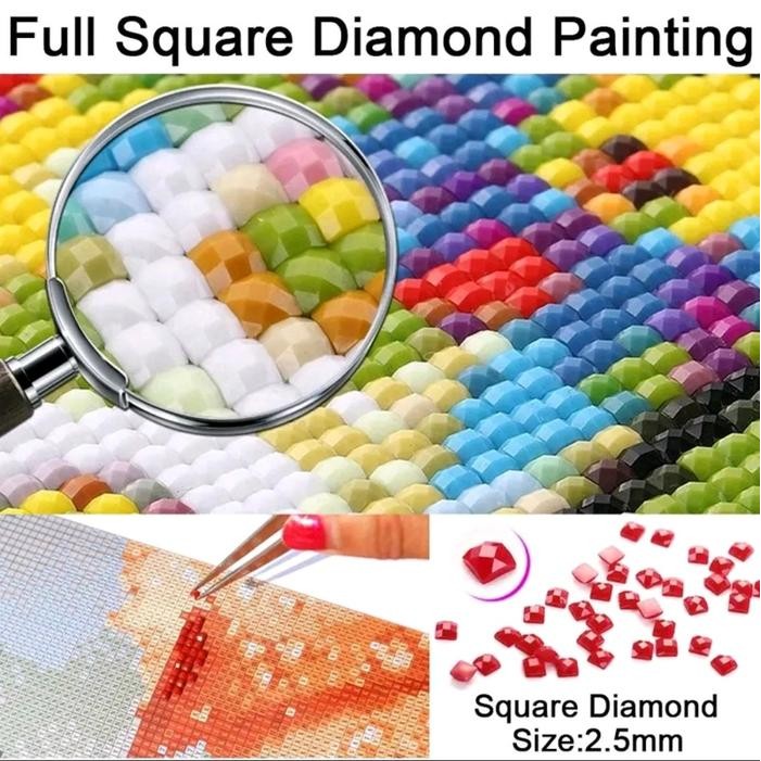 

TERLARIS Diamond Painting Set 5D full drill SQUARE Kreatifitas ( 60cm x 90cm ),keterampilan dan