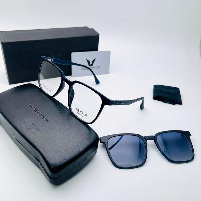 Limited New Frame Kacamata Hitam Pria Gentlemonster005 Clip On Tj2190 Lensa Polarized / Kacamata