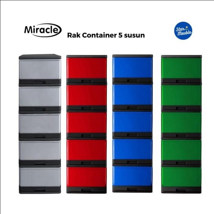 Rak Susun Plastik Serbaguna Laci Container 5 susun Jumbo Miracle