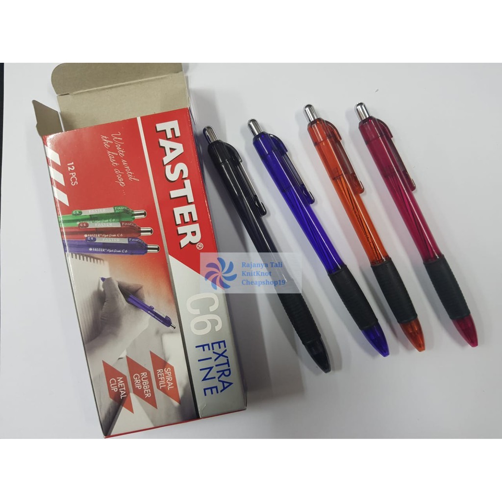 

Pulpen Faster C6 Cetek / Ballpoint / Pena isi 12pcs