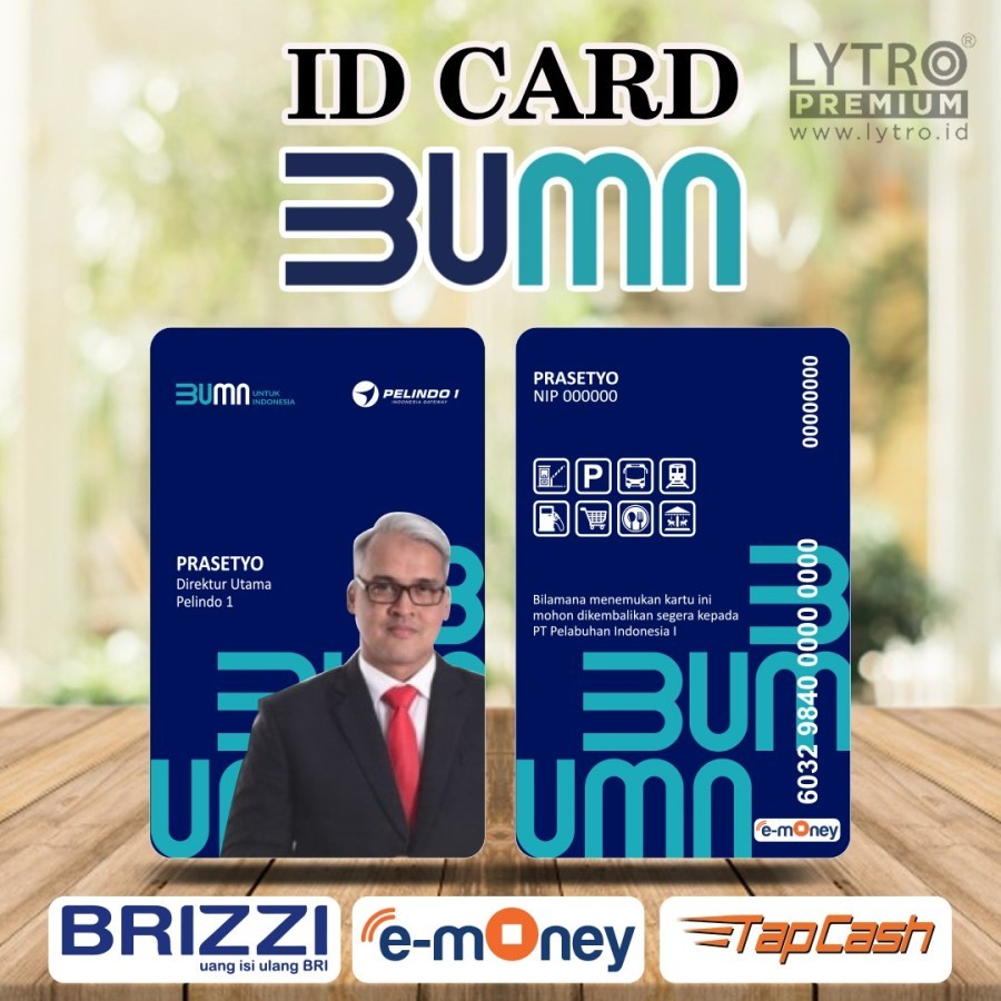 

Nametag ID Card BUMN BRIZZI FLASH EMONEY / Nametag BRI / Nametag Mandiri / Nametag BTN