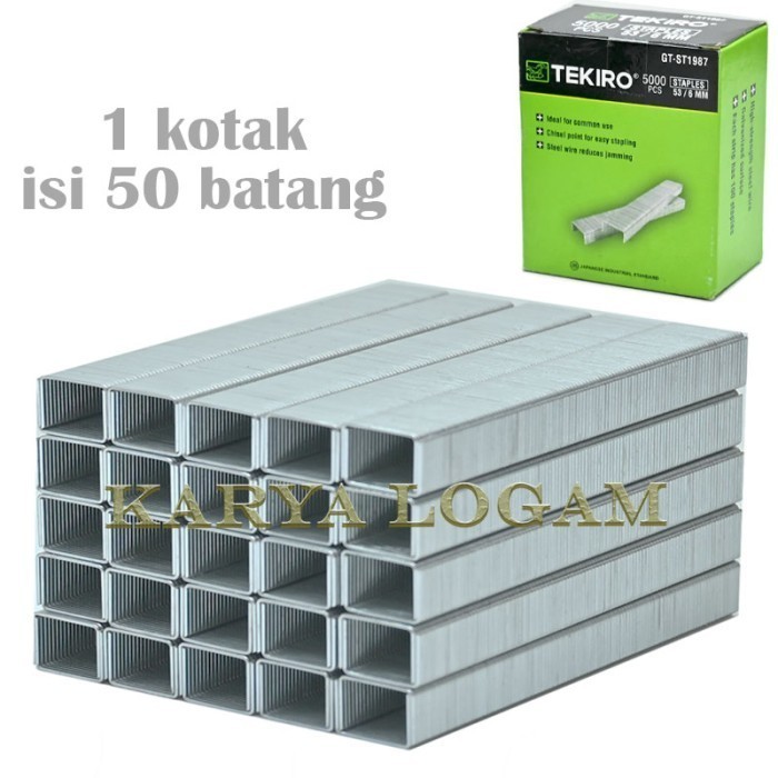 

WOLD - Isi Staples Tekiro Japan ukuran 6 mm isi 50 Batang Jok Motor,kayu,Spanduk,Dekorasi Dll