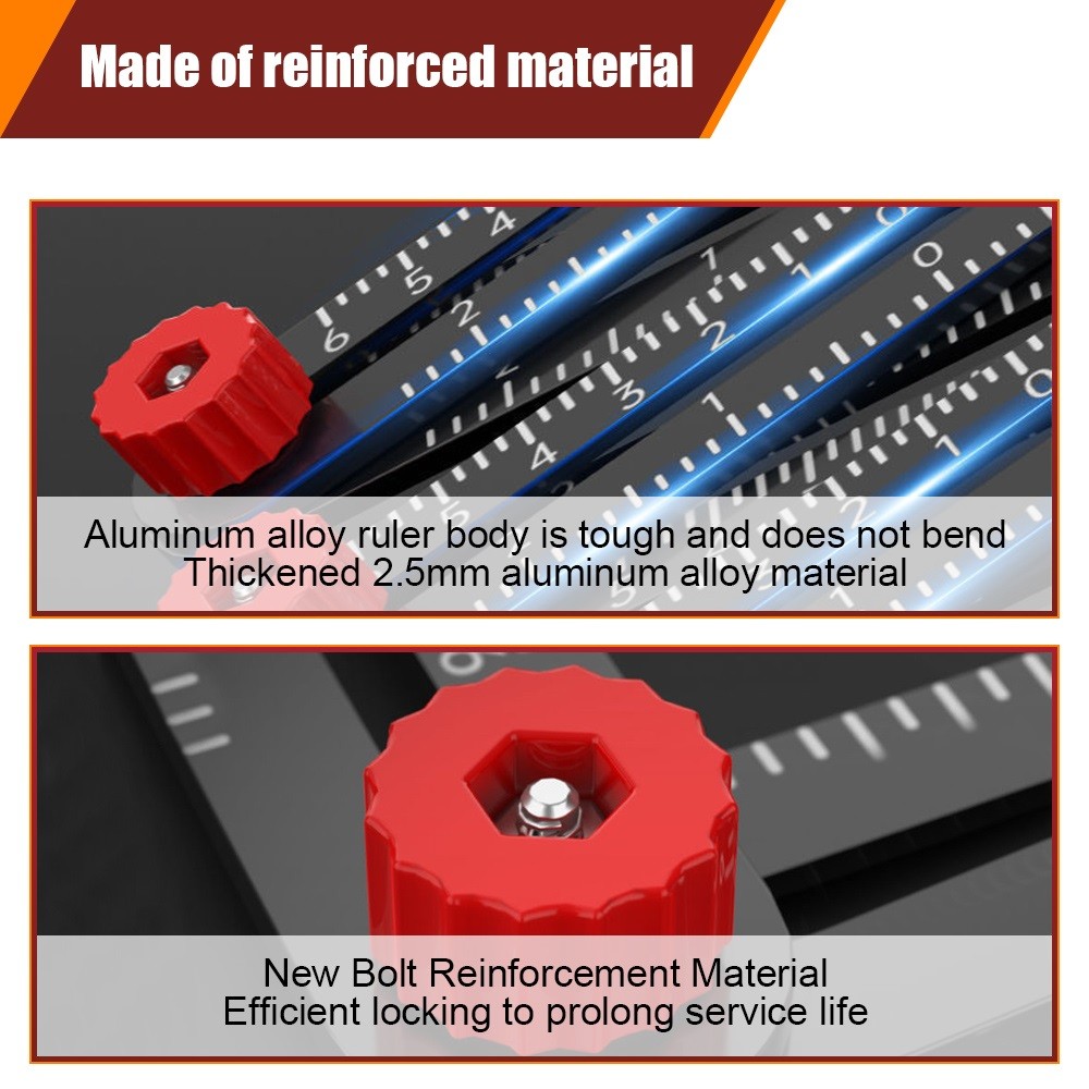 6/9/12Fold Ruler Multi Angle Measuring Ruler Tool Ruler Perforated Mold Professional DIY Wood Tile