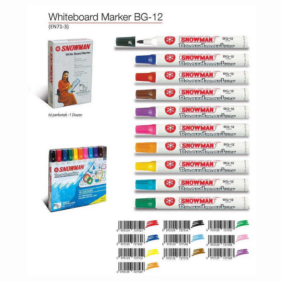

UM1 SPIDOL SNOWMAN WHITE BOARD PAPAN TULIS ( SATUAN )