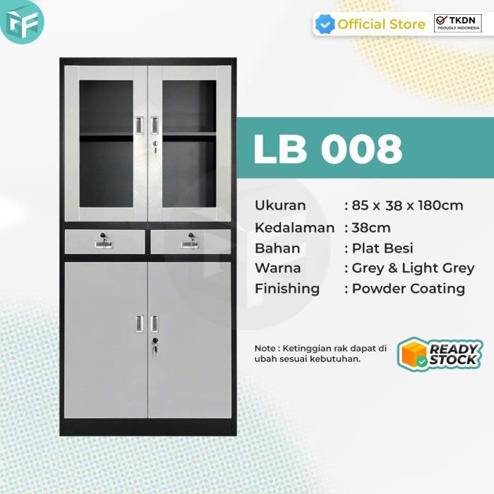 

Lemari Besi Kantor / Lemari Arsip Kaca / Filling Cabinet Metal Gf Series Lb