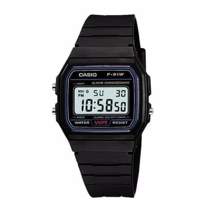 Paling Berkualitas Casio Original Unisex F-91W-1Dg Rubber Strap