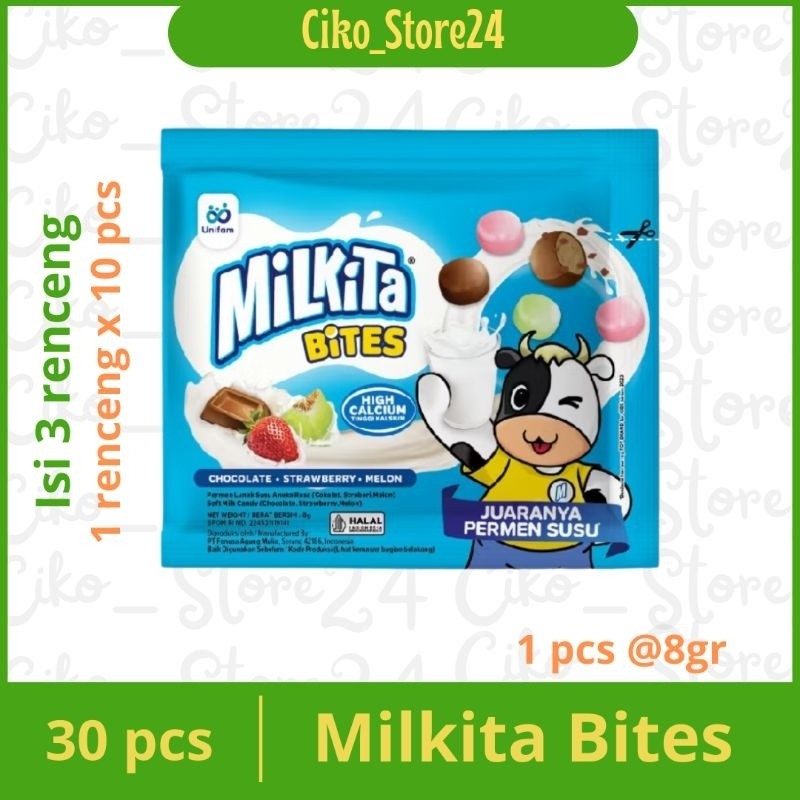 

Dapur Joglo Milkita Bites / Milkita Bite / Permen Milkita Isi 3 Renceng