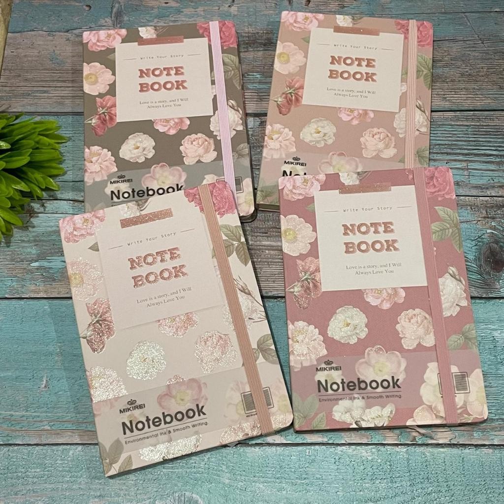 

UM1 MIKIREI Hardcover Flowery Diary Buku Note Book Planner A5 Ruled Diary Bunga