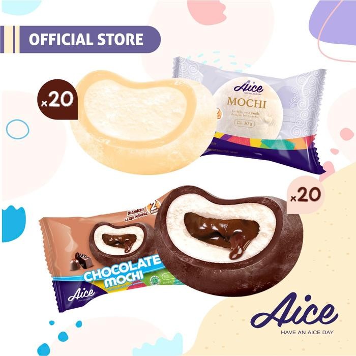 

EatFr3sh- Paket Aice Mochi Duo A (isi 20pcs vanilla dan 20 pcs cokelat)