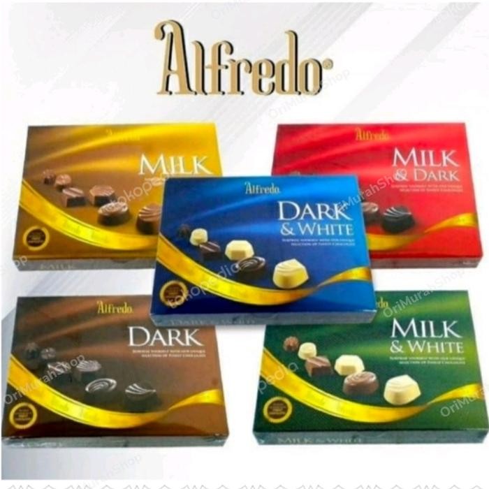 

EatFr3sh- Alfredo Chocolate Box 110g Coklat Milk White Dark Cokelat Import Halal