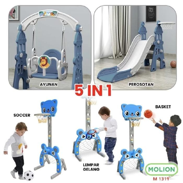 Mainan Perosotan Ayunan Ring Basket Seluncuran Prosotan Anak
