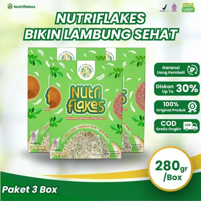 

EatFr3sh- NUTRIFLAKES Umbi Garut - Langkah Tepat untuk Atasi Asam Lambung(3 Box)