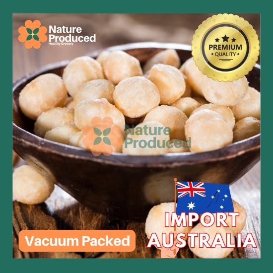 

EatFr3sh- Nature Produced Macadamia Nut Roasted '0' Utuh 100gr 250gr 500gr 1kg