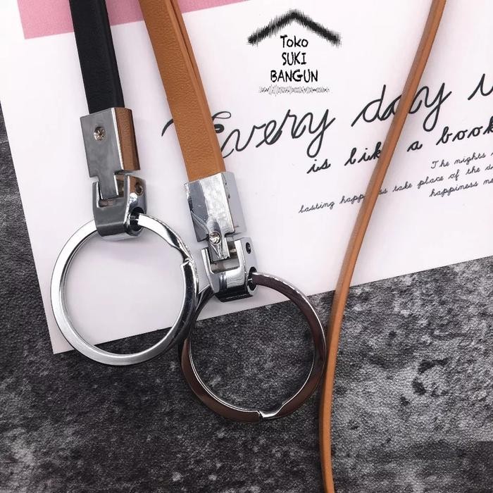 

Tali Lanyard Name Tag Id Card Strap Pu Leather Plain Deluxe Nt-007